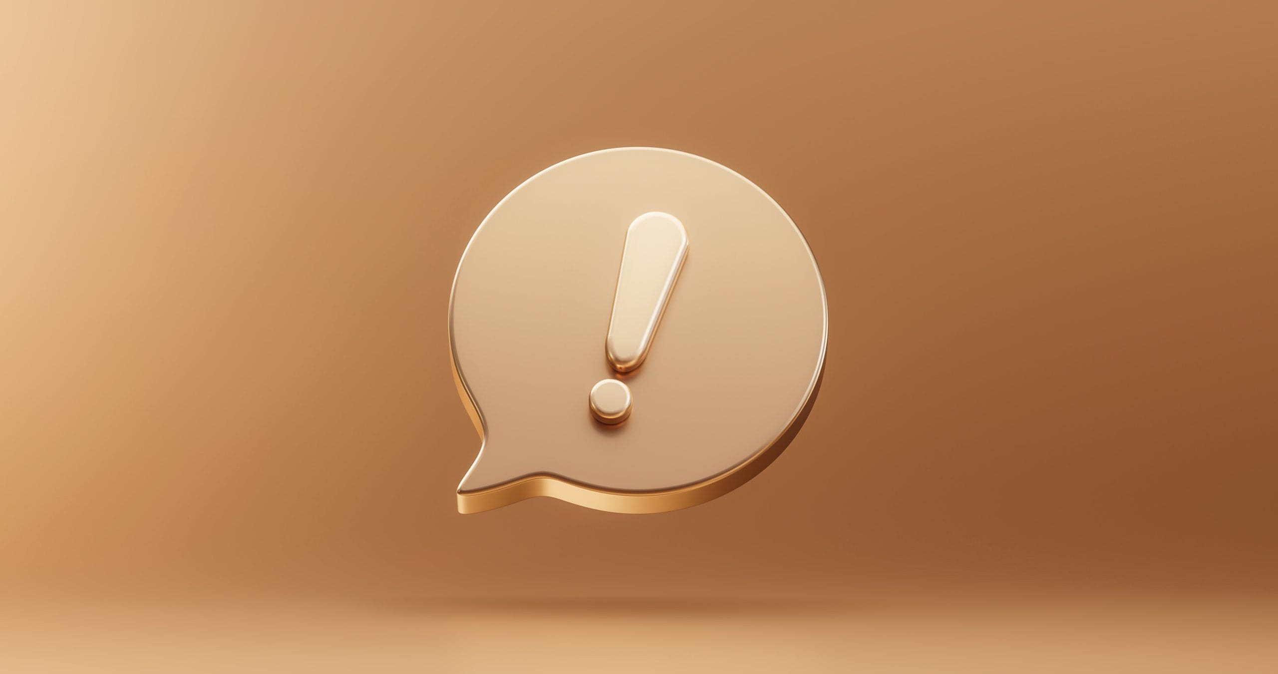 gold important exclamation icon sign attention caution mark illustration graphic element symbol golden background with warning problem error update message button design concept 3d rendering scaled