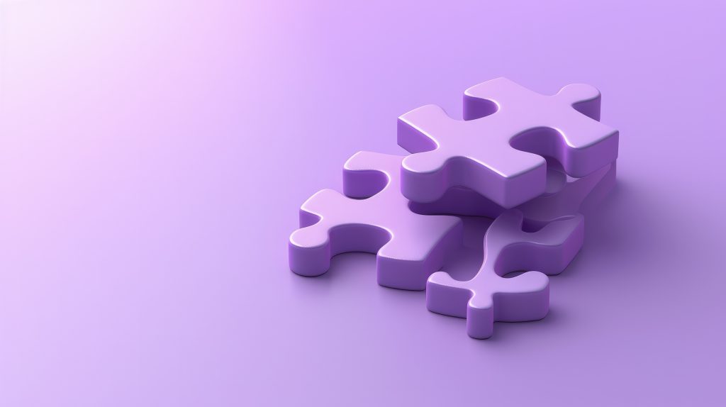 3d puzzle pieces icon